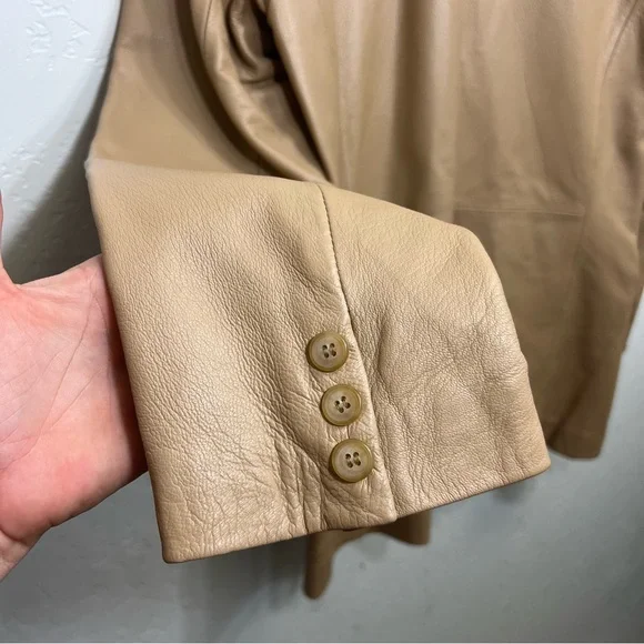 Colebrook Tan Leather Jacket Blazer Size M - Picture 9 of 12